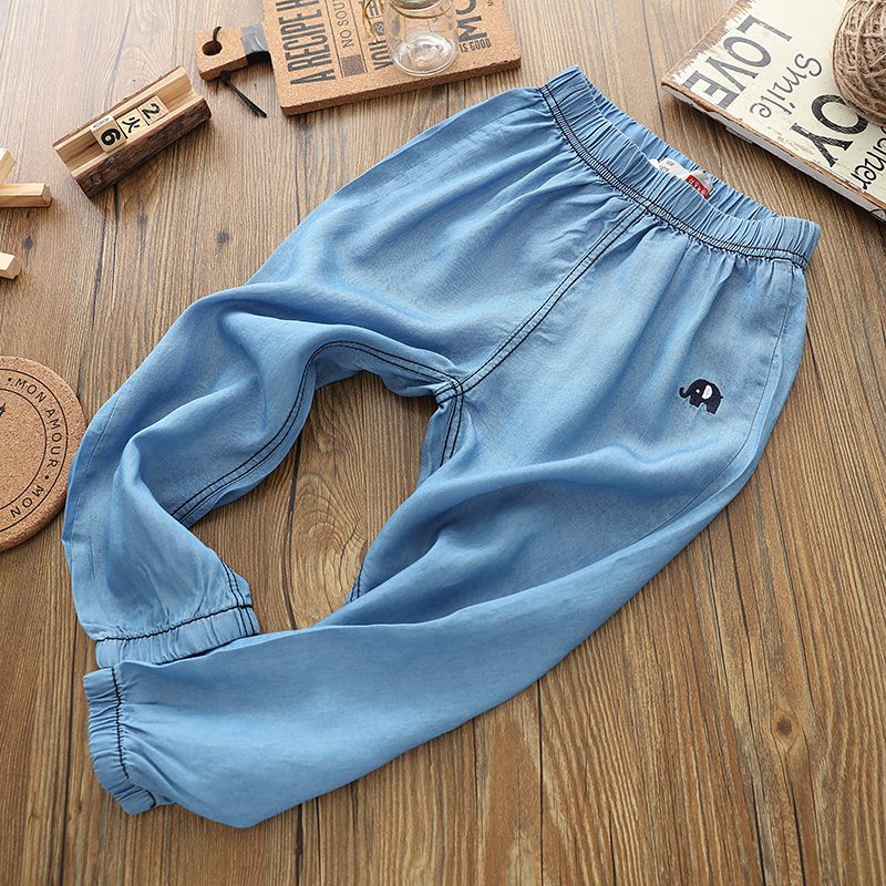 Virby gấu 2018 mùa hè trai cắt quần trẻ em ngày lụa bông denim quần short cậu bé lớn lỏng quần mỏng