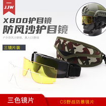 FAST MICH rail version X800 Tactical goggles outdoor windshield riot glasses tactical helmet attachment