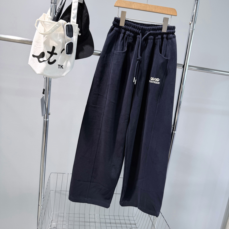 Korean Style Spring and Autumn Boys' Fashion Drawstring Elastic Waist Loose Casual Letter Sweatpants 2638