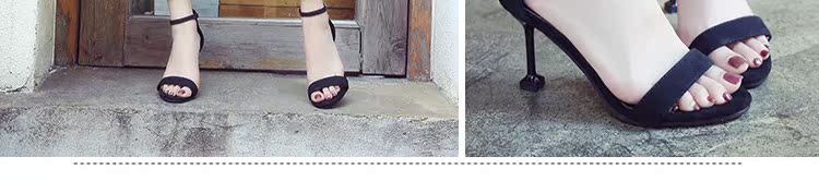 Dép 2018 mới dành cho nữ cao gót mùa hè với một từ với giày cao gót màu đen phiên bản Hàn Quốc của giày sinh viên hoang dã bitis hunter sandal