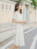 Sandro Duffy little Daisy floral dress female 2021 summer sweet gentle style French hipster skirt