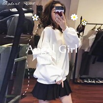 Sandro Duffy Korean white bow strapless sweater female 2021 autumn new casual long sleeve top