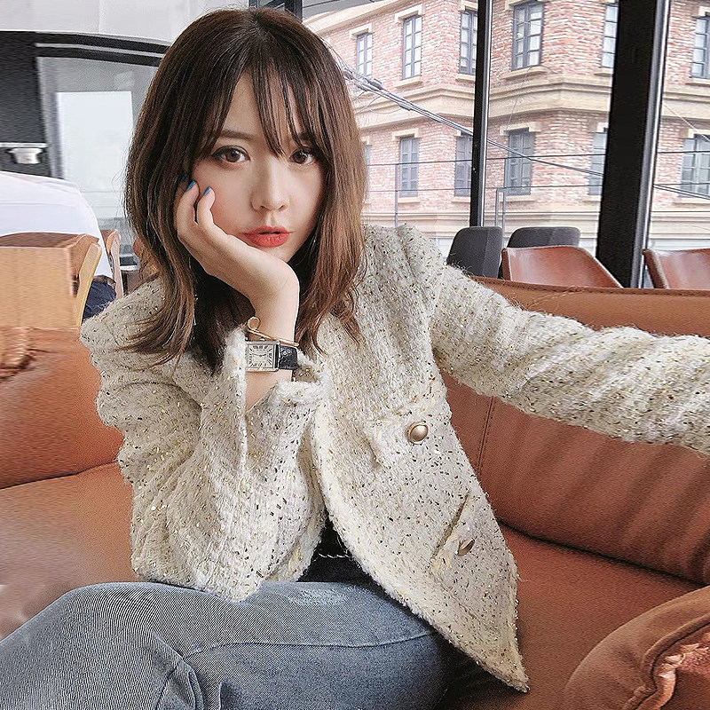 Sandro Mike French ladies Xiaoxiangfeng high-quality rough temperament short long-sleeved top women's coat