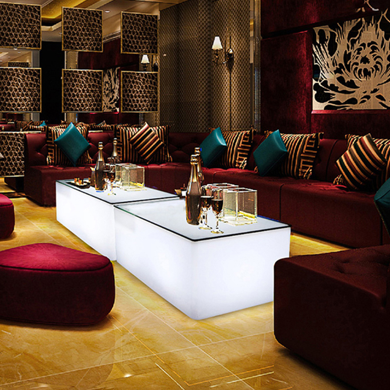 Modern Minimalist Led Light-Emitting Coffee Table for Bars, Clubs, Outdoor Cafes, Restaurants, Light-Emitting Table with Colored Light, Rechargeable and Remote-Controlled Modern Minimalist Led Light-Emitting Coffee Table for Bars, Clubs, Outdoor Cafes, Restaurants, Light-Emitting Table with Colored Light, Rechargeable and Remote-Controlled