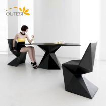 FRP leisure chair Diamond negotiation table and chair combination creative furniture mall seat outdoor geometric rest chair