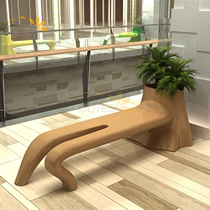 FRP leisure seat mall flower pot finger chair outdoor square bench public area rest chair creative seat