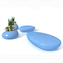 FRP leisure seat shopping mall water drop flowerpot seat outdoor landscape seat Square multi-person bench rest chair