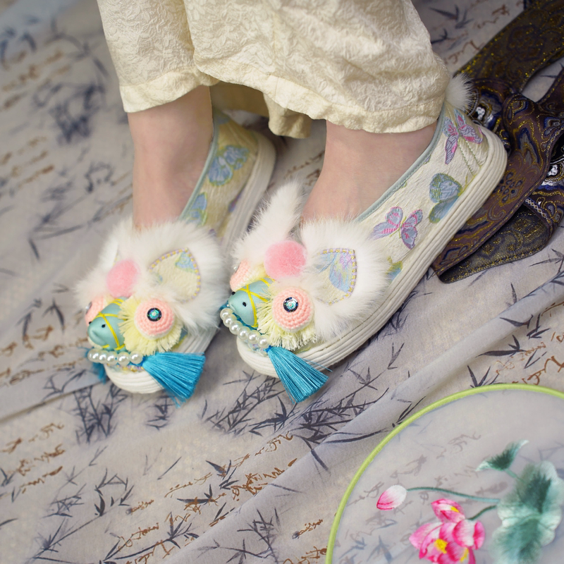 Jinxiugu【Yundie】Traditional Embroidered Shoes Comfortable Cloth Shoes Hanfu Shoes Odor-Resistant Breathable Thousand-Layer Sole Soft Sole Chinese Style