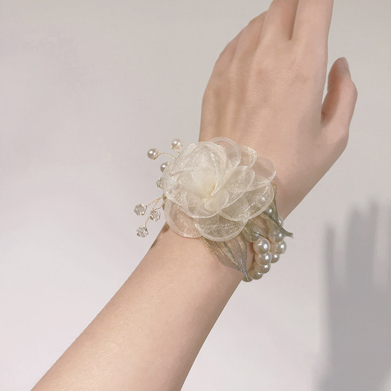 Han Style Meritocracy Bridal Bridal Sister Group Pearl Wrist Flower Business Receptions Event Party Handring Flowers Accessories-Taobao