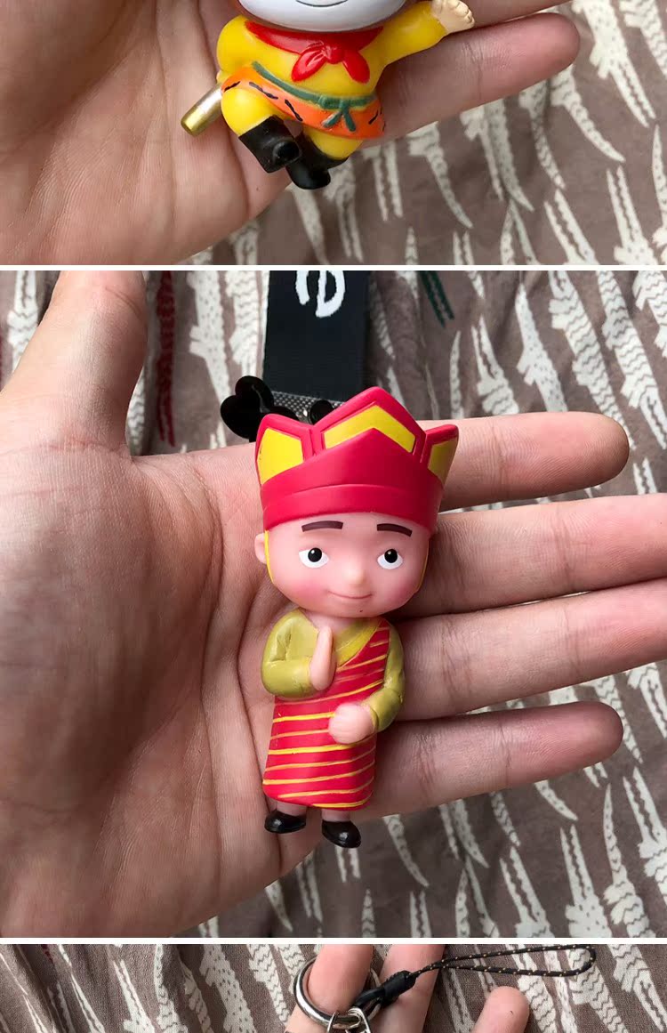 Điện thoại di động dây buộc cặp đôi cá tính treo chuỗi khóa u đĩa túi phim hoạt hình mặt dây chuyền táo x điện thoại di động vỏ cổ tay dây treo - Phụ kiện điện thoại di động ốp lưng a12