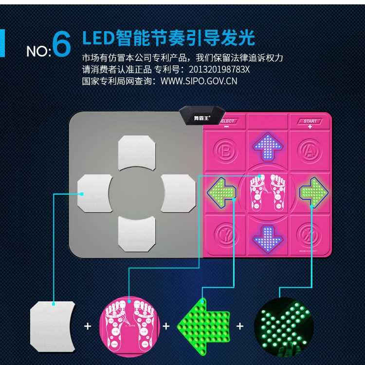 Chạy bộ mạng con mat đỏ với trò chơi nhảy chăn đơn giảm cân đôi giảm béo nữ TV thể thao người lớn 	thảm nhảy audition chính hãng	