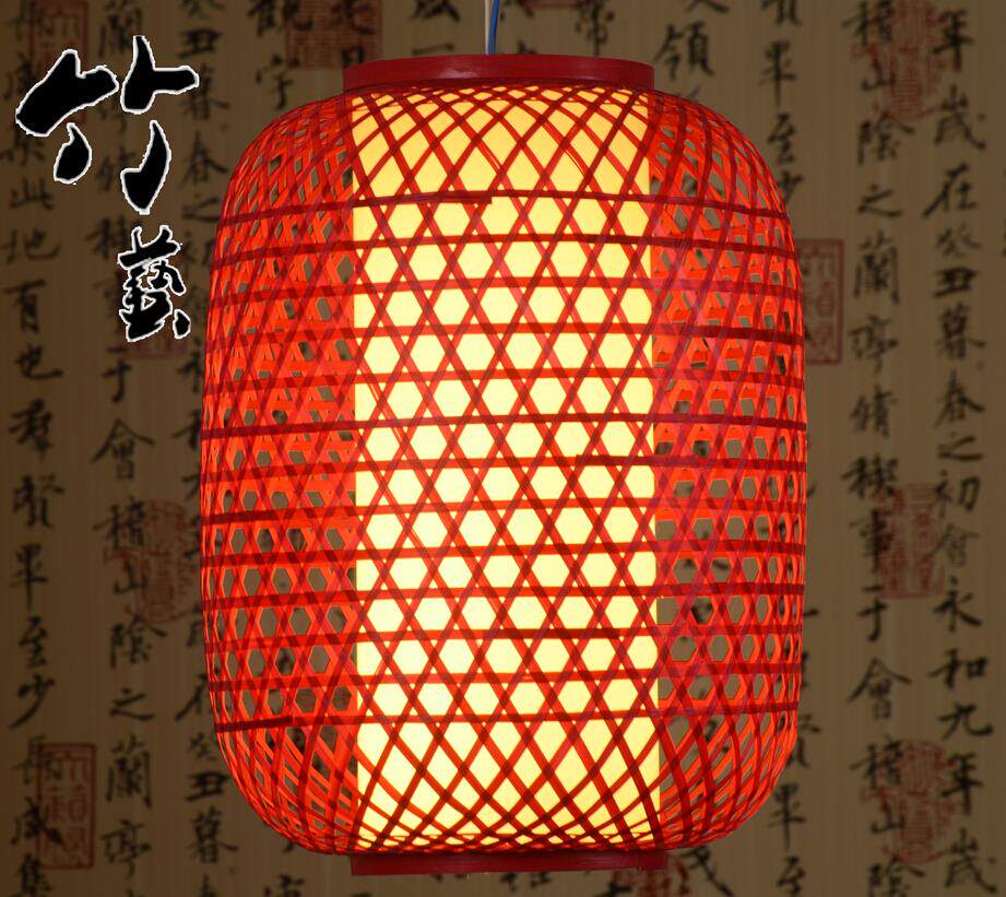 Handmade bamboo woven lampshade lantern chandelier Chinese imitation antique palace lamp hotel tea building guest house ancient town lamps