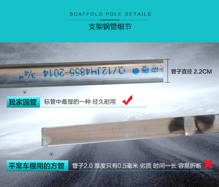 Tricycle Carport Awning Canopy Thickened Round Tube Folding Fully Enclosed Battery Car Tricycle Canopy