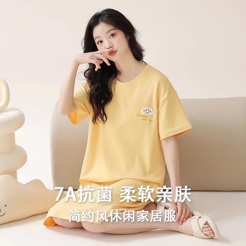 2026 Summer New Women's Pure Cotton Thin Cool Dress That Can Be Worn Outside, Loose Simple Nightgown, Home Wear