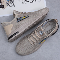 Mens shoes Summer breathable mesh Noodles Shoes Soft-bottom Thin mens casual shoes Han version 100 hitch a light flying weasel-shoe male