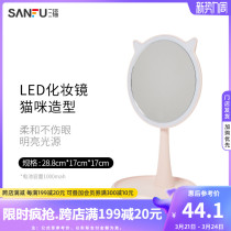 (Sanfu) Show Color LED Lantern Kitty Makeup Bench Mirror Home Dressy Finishing Makeup Mirror 414957