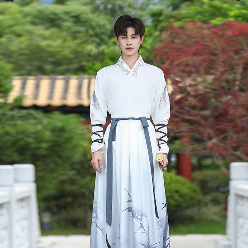 Authentic Original Chinese Style Handsome Song Dynasty Adult Hanfu Men's Ancient Costume Song-Style Cross-Collar Tang Dynasty Ancient Style Swordsman Suit