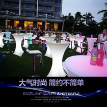 Round LED luminous bar loose table Outdoor table and chair exhibition chicken tail high-legged table Coffee table entertainment furniture stool