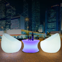 Simple LED light-emitting outdoor stools tables and chairs round coffee table coffee table furniture sofa leisure bar
