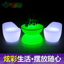 Hot sale led luminous chair stool New luminous bar table chair creative backrest chair LED luminous sofa stool