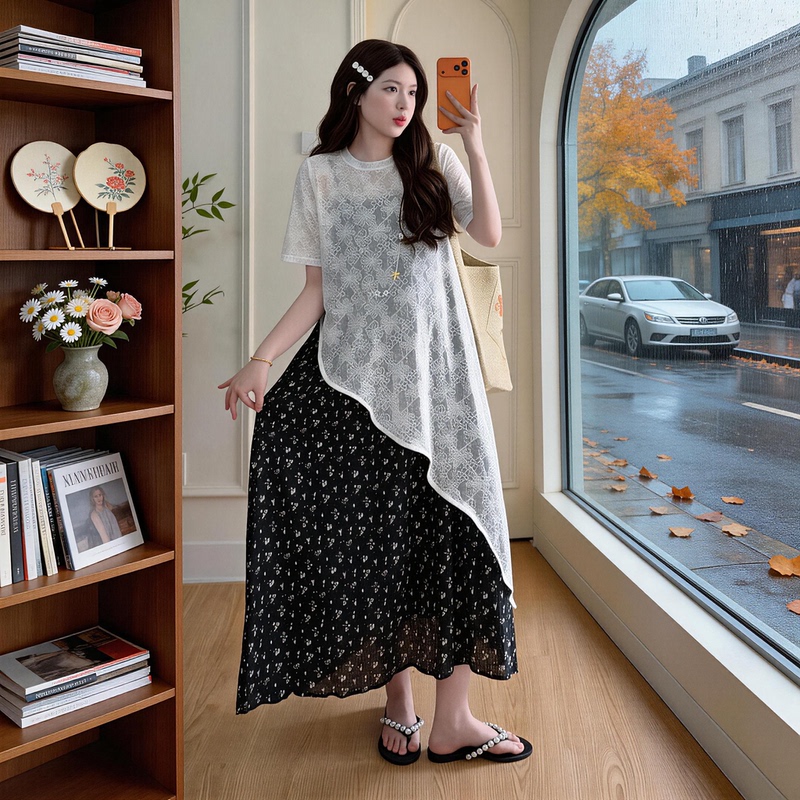 Maternity Wear Summer Light Luxury High-End 2026 New Large Size Two-Piece Suit Fashionable and Stylish Dress That Doesn'T Show Pregnancy Maternity Wear Summer Light Luxury High-End 2026 New Large Size Two-Piece Suit Fashionable and Stylish Dress That Doesn'T Show Pregnancy