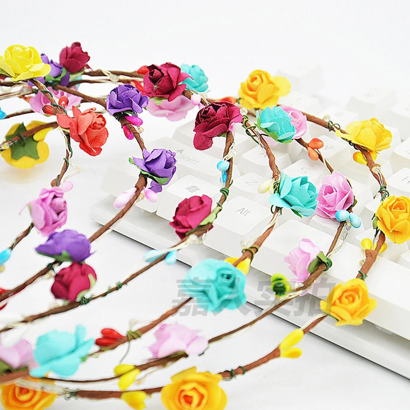 led luminous garland rabbit ear headband cat ear hairpin children's luminous toy push gift scan code stall