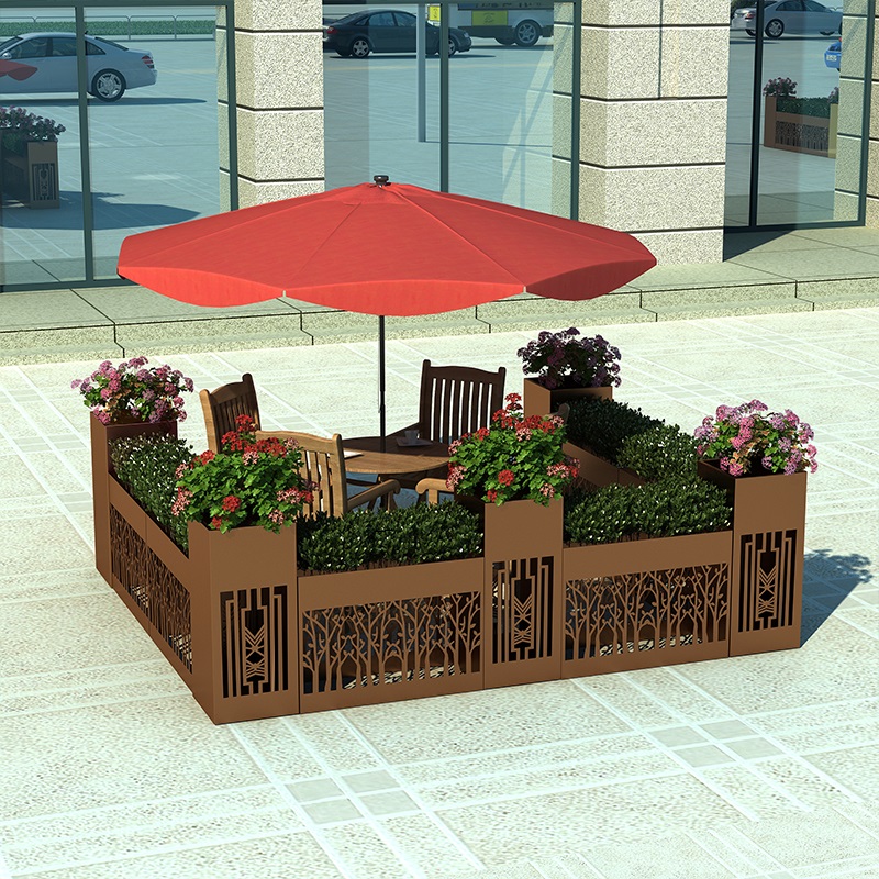 Outdoor Flower Case Combo Sample House Display Center Courtyard Square Flower Altar Milk Tea Shop Hotel Flower Groove Outside Swing Fence Partition Villa