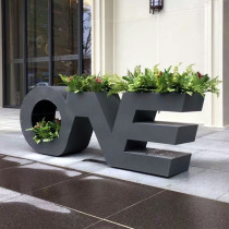 Sales Department Courtyard Square Letter Flower Case Outdoor Milk Tea Shop Municipal Green Flower Beds Combine Outside Swing Fence Flower Groove