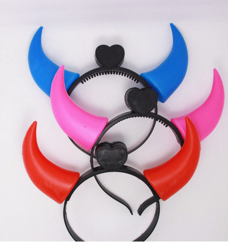 Glowing horns Headband horn lamp Luminous flashing horns Glowing horn headband Concert supplies