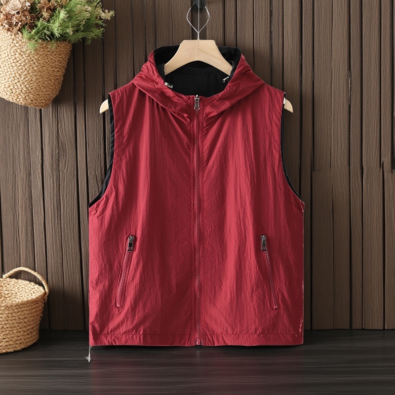 Reversible Vest for Women 2026 New Women's Hooded Outdoor Fashion Casual Loose Versatile Sleeveless Sun Protection Clothing