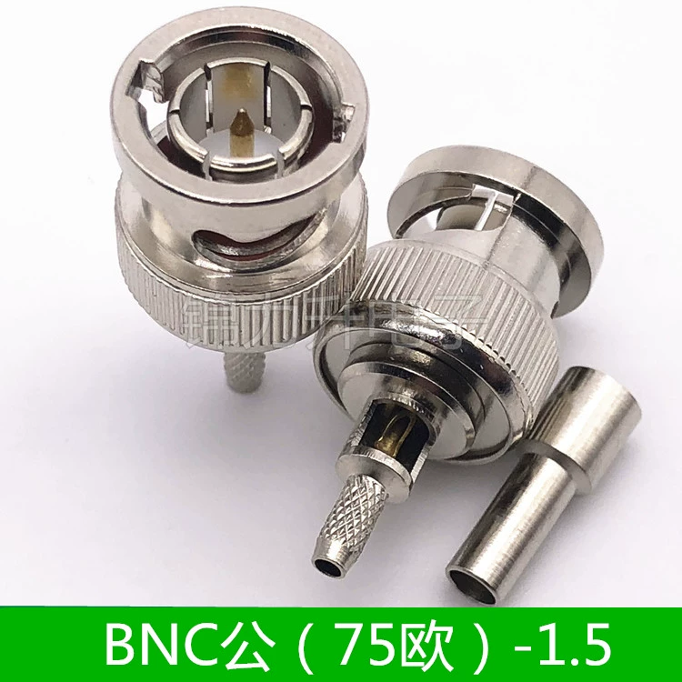 Đầu nối nam BNC Đầu nối dây nam Q9 JW-1.5-3-5-7 bộ năm chiếc không hàn giếng trời mở 50 ohm