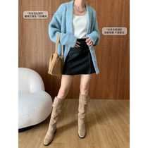 Si Nan Lazy Atmosphere Wool Circle Yarn Soft Waxy Knitted Cardigan Jacket 2024 Early Autumn New Style SN6011