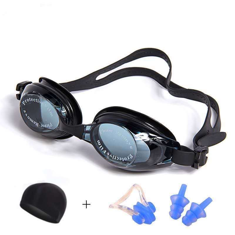 Swimming glasses HD waterproof anti-fog swimming glasses male and female large frame flat mirror without nearsightedness professional competitive swimming goggles