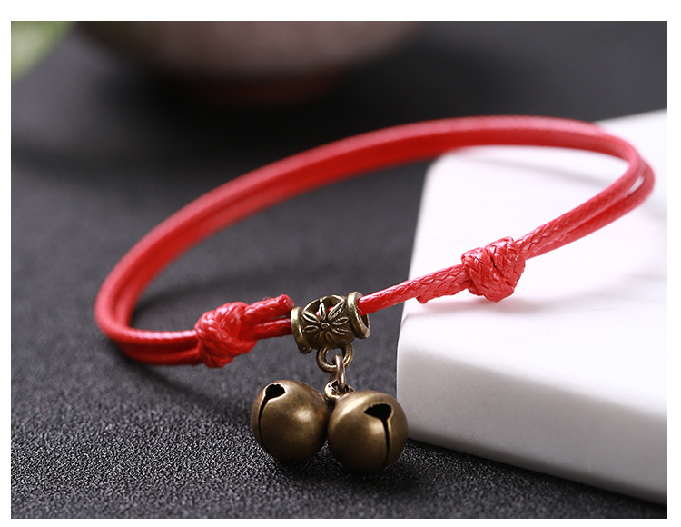 Handmade dây đen nam và nữ chuông tay phiên bản Hàn Quốc của vòng đeo tay thời trang đơn giản vòng tay sinh viên trang sức thủy triều tay - Vòng đeo tay Clasp lac tay dep