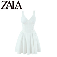 ZA new women's clothing LA fashion European and American style foreign trade cross-border temperament versatile fishbone strap high waist A-line skirt