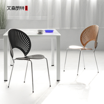 Nordic Dining Chair Home Ins Nets Red Dining Room Solid Wood Backrest Brief Shell Sun Chair Designer Retro Chair