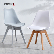 Nordic dining chair solid wood modern minimalist fabric dining room chair home stool back desk negotiation ins net red chair