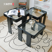 Net red square tea table combined home glass table minimalist modern living room small family designer sofa edge a few