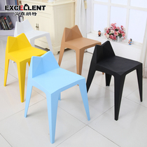 Nordic creative plastic color stool simple modern fashion dining stool home stacking outdoor leisure reception chair stool