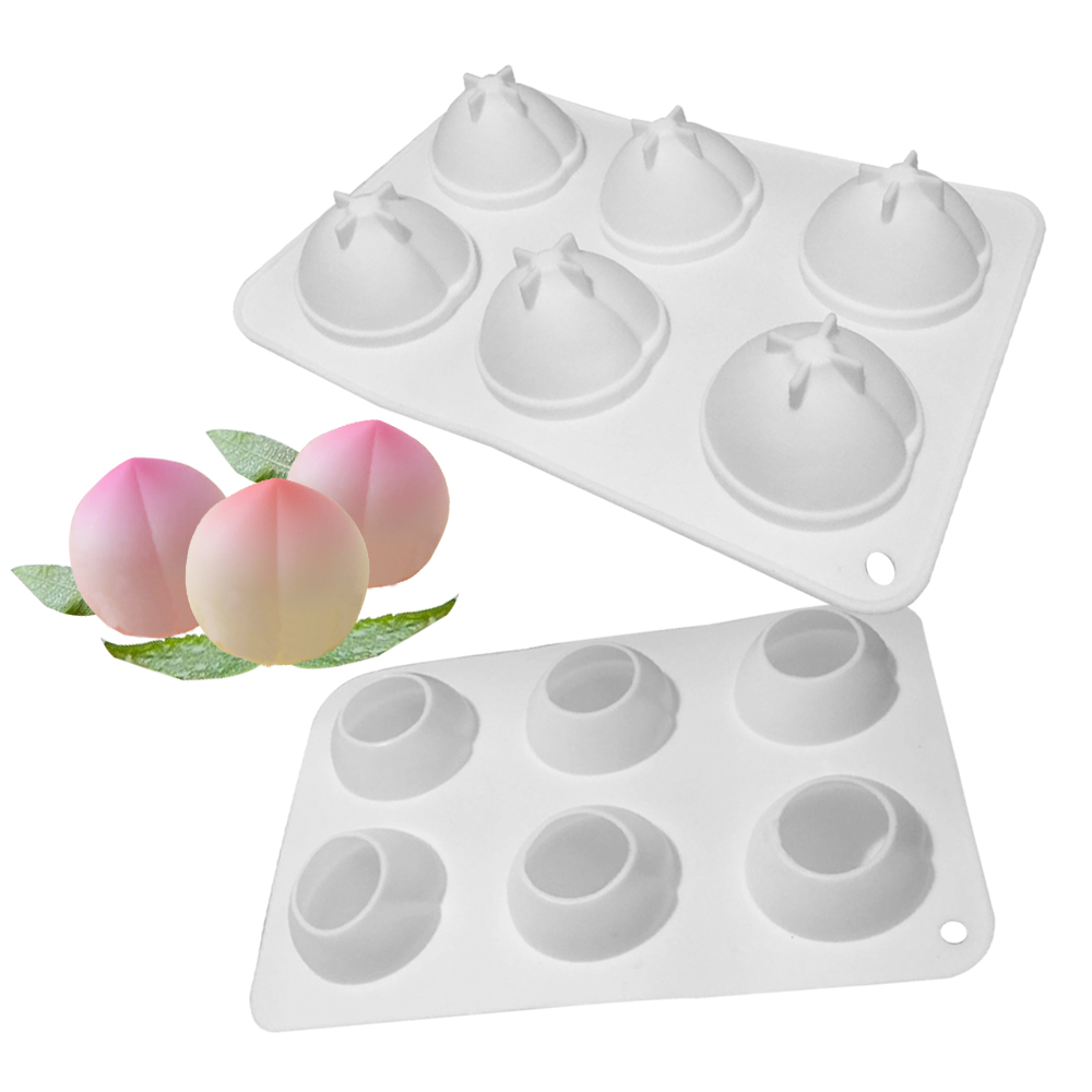 Bánh sinh nhật Shou Tao Mousse Khuôn Bánh Khuôn Sôcôla DIY Baking Peach Silicone Bão Handmade Soap khuôn làm kem silicon
