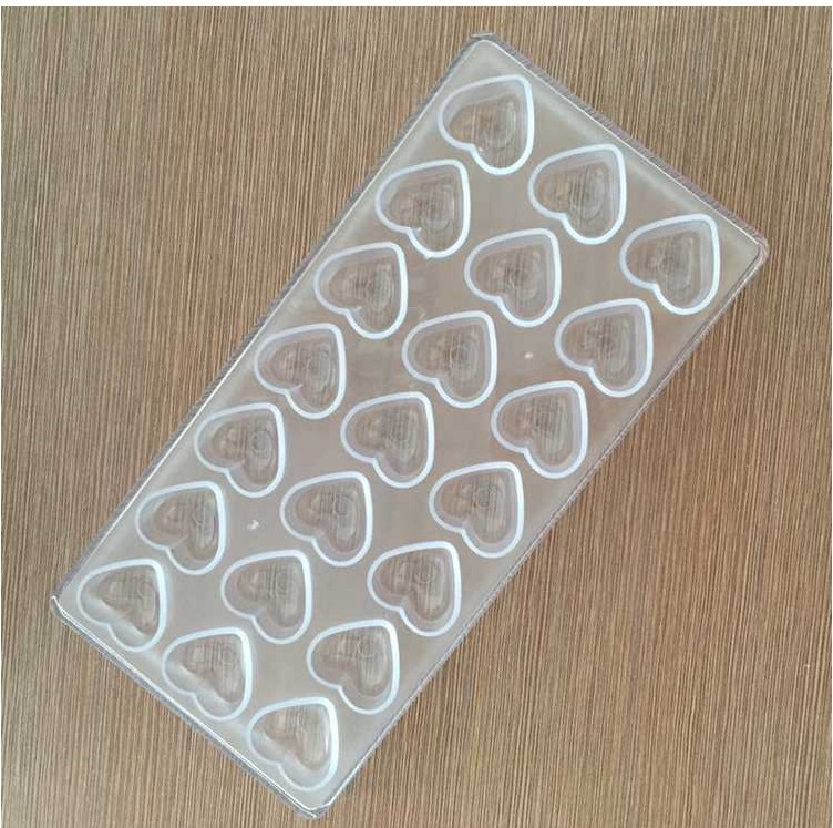 Ngày Valentine DIY handmade khuôn sô cô la nhựa nhựa hình trái tim 21 công cụ mài ba chiều khuôn bánh trung thu