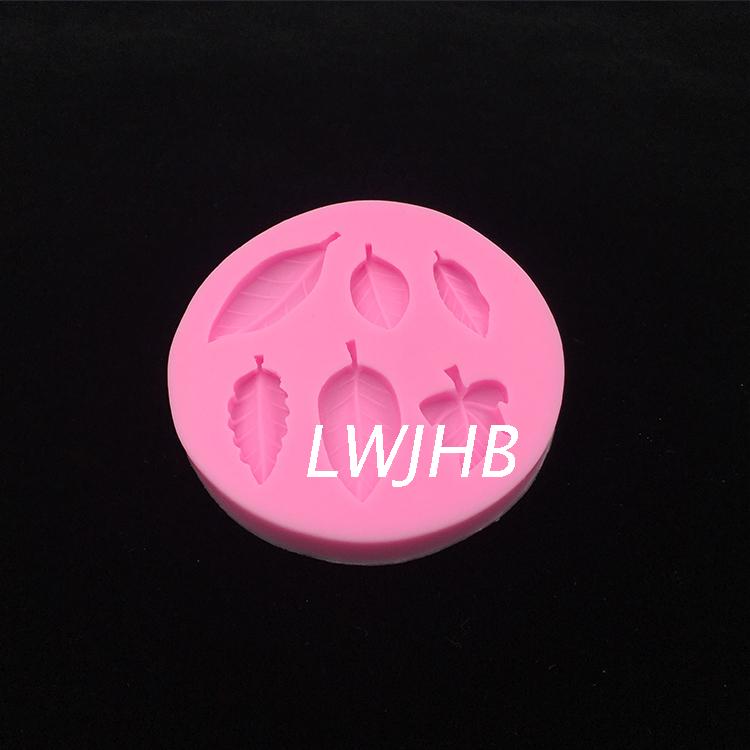 Làm khuôn sô cô la Thực phẩm DIY Công cụ làm bánh Lớp Hình dạng Lá Khuôn Silicone Khuôn xà phòng Handmade khuôn bánh trung thu 50g