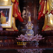 Master Ji Long custom extra-large crystal lotus base stupa colorful glowing Bodhi pagoda to hide the bones
