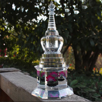 Crystal Lotus bottom octagonal saglita garu box Buddhist supplies can be installed with a Lotus Pagoda