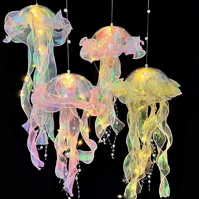 Glowing Jellyfish Lanterns for the Spring Festival, Children's Flashing Lights, Lantern Props, Night Market Stall Small Lanterns, Gifts Glowing Jellyfish Lanterns for the Spring Festival, Children's Flashing Lights, Lantern Props, Night Market Stall Small Lanterns, Gifts