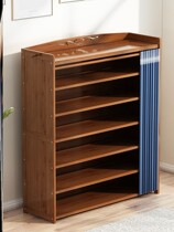 Shoes shelf Home Interior Good-looking Multilayer Bedroom Anti-Dust Containing Mesh Red Real Wood Bamboo Simple Doorway Shoe Cabinet 26