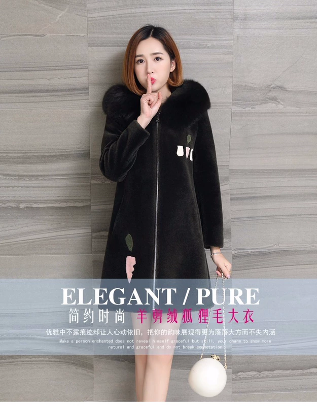 Cừu sheared coat nữ 2017 new Haining fox fur lông trùm đầu một chống mùa fur coat phần dài