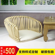 Legless back chair casual coffee seat legless light luxury dining chair post-modern Nordic light luxury dining chair white wax solid wood