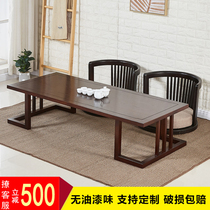 Small window tea table tatami small table Japanese tea table low table Zen table new Chinese table and chair solid wood table