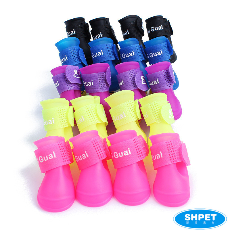 Sheng Pet Teddy Dog Shoes Summer Dogs Rain Shoes Candy Color Non-slip Shoes Pets Big-panda Pooch Shoes-Taobao